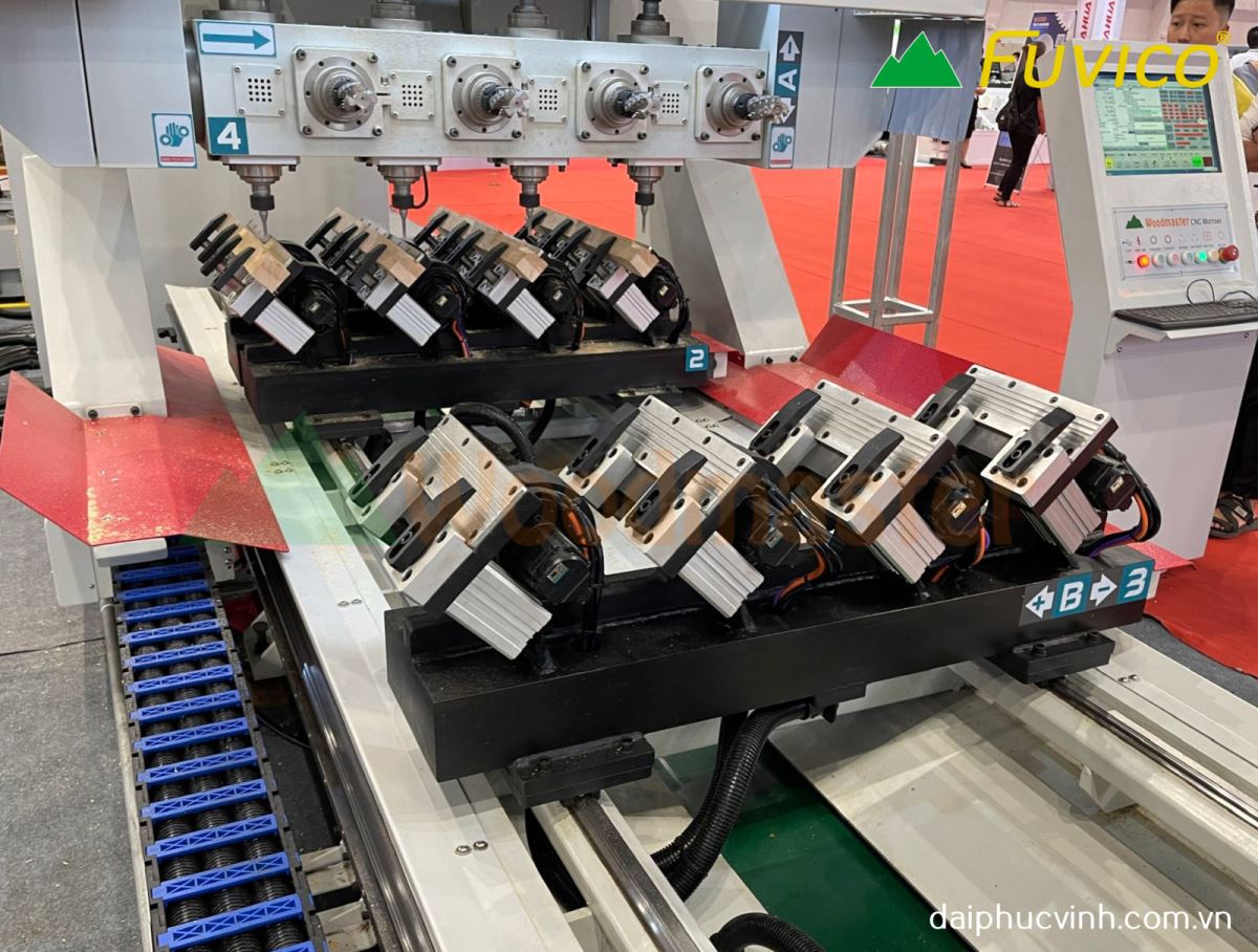 MÁY PHAY CNC 4 TRỤC 16 DAO KẸP XOAY 180 ĐỘ gia công 5 mặt phôi 9364