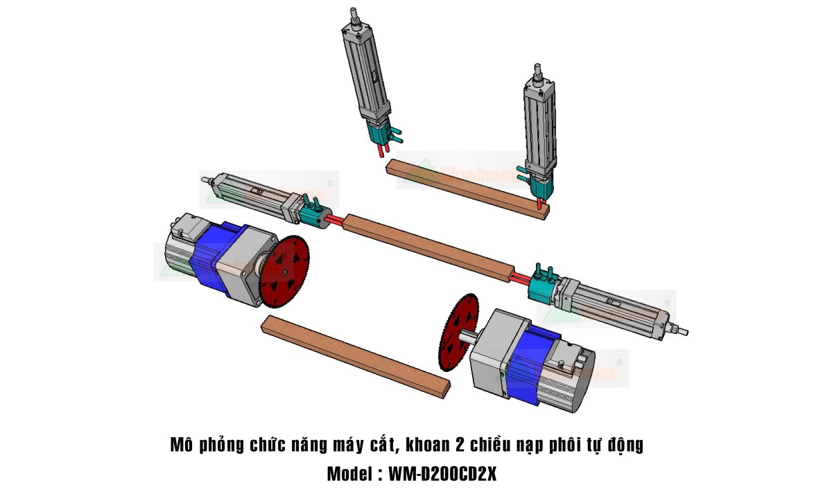 MÁY CẮT KHOAN 2 ĐẦU TỰ ĐỘNG 6 TRỤC WM-200CD2X 7347