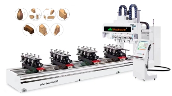 MÁY PHAY CNC 4 TRỤC 16 DAO KẸP XOAY 180 ĐỘ gia công 5 mặt phôi