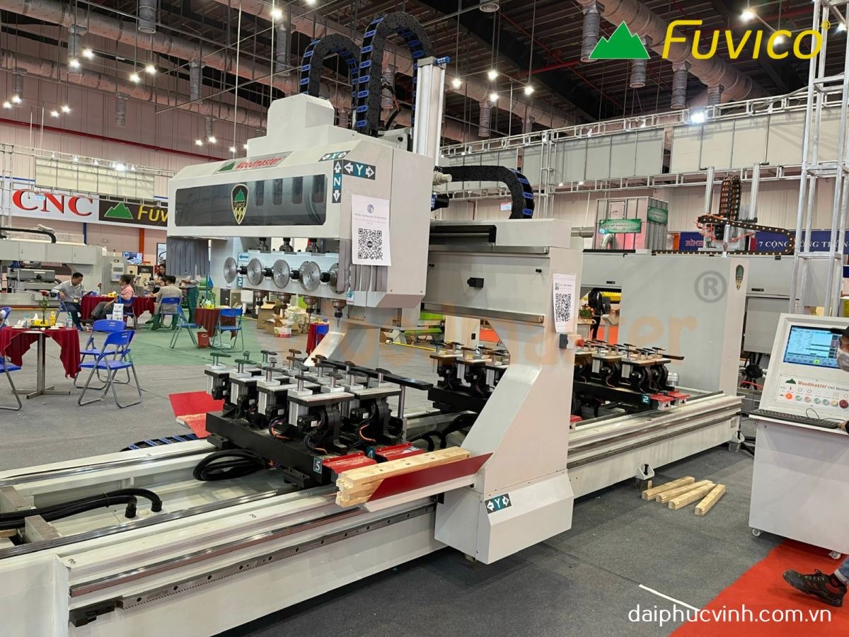 MÁY PHAY CNC 4 TRỤC 16 DAO KẸP XOAY 180 ĐỘ làm mộng âm dương bàn 6 mét 9359