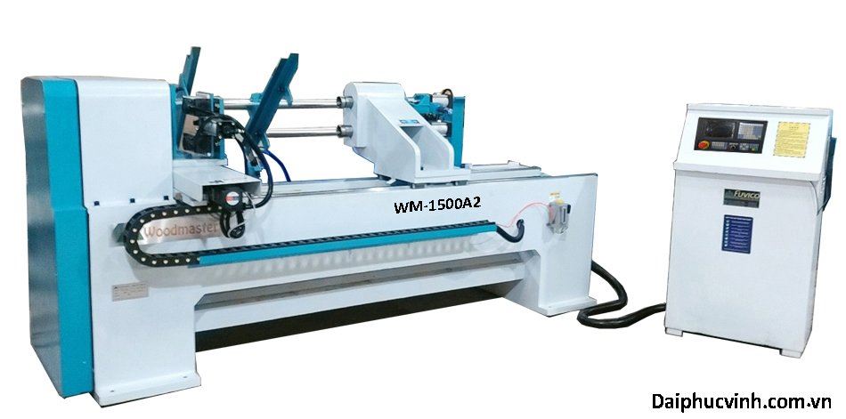 Máy tiện gỗ CNC 2 trục nạp phôi làm việc đồng thời